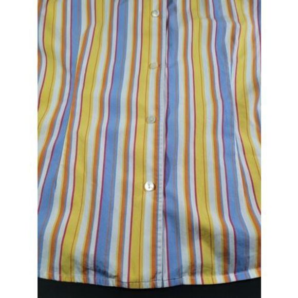 Faconnable Women's Long Sleeves Button Up Cotton Striped Multicolor Shirt Size M - Picture 6 of 11